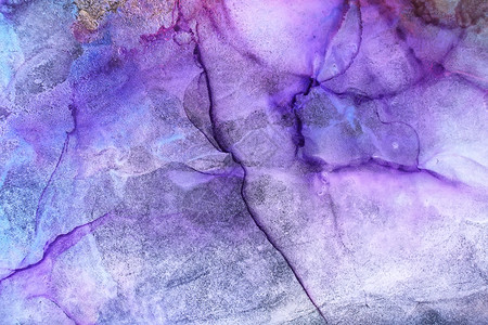 平遥古城墨画紫色的黑原酒精墨画宏观照片抽象背景的部分内容包括细节