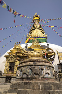 旅行宗教金子加德满都Swayambuunath寺庙佛教和Vajra尼泊尔佛教图片