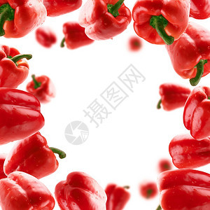 营养饮食航班红辣椒悬浮在白色背景上红辣椒悬浮在白色背景上图片