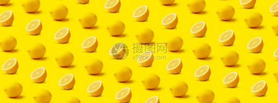 最小的食物黄色背景柠檬图案全色像维他命图片