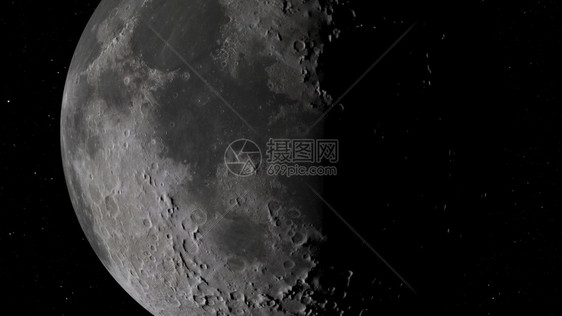 行星经过圆圈3D月球轨道的成像美国航天局提供的这一图像元件月球在空间背景下有明亮的弹坑和月球土壤图片