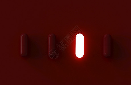 Glowing白胶药3D插图关心抽象的荧光图片