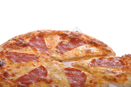 意大利语白背景孤立的辣椒尼披萨煮熟的可口图片