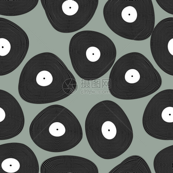 颜色LP无缝模式Retro音乐背景乙烯盘抽象纹理爵士乐灰色的图片