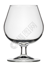 工作室酒馆玻璃器皿白色背景的小型单空古典白兰地玻璃单一白兰地玻璃纯图片