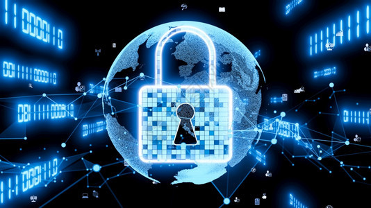机密的有远见网络安全加密技术保护数据隐私3D渲染计算机图形有远见的网络安全加密技术保护数据隐私软件安全的图片