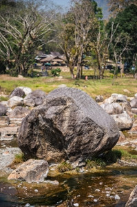 水池户外结石开川温泉池地貌泰国楠邦省图片