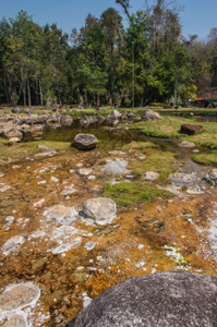 世界块肮脏的开川温泉池地貌泰国楠邦省图片