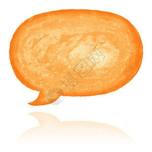 以白色背景隔离的水颜色油漆纹理的橙lipseurlipse语音泡图标复制讨论信息图片