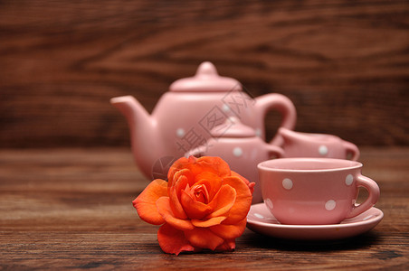 粉色茶具图片