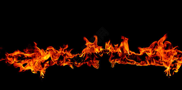 易燃抽象艺术黑色背景的火焰燃烧红色热火花上升烈橙色发光飞行粒子炽盛质地图片
