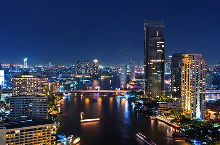 船景观曼谷市风月光下高角曼谷市风景楼图片