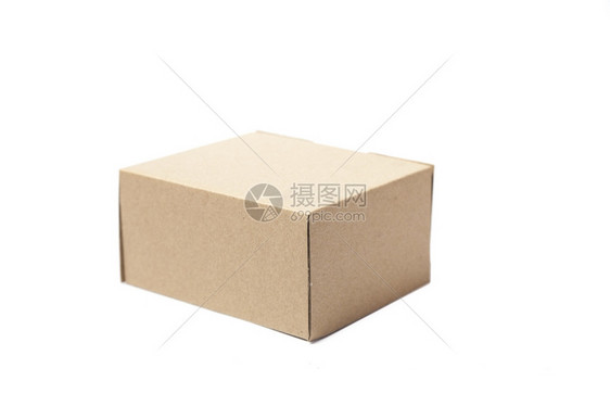 货运白色背景形矩纸框上的白色背景棕纸盒可以很容易地安装回收正方形图片