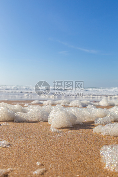 有创造力的海洋岸带泡沫风力的移动波浪绿石水湿的蓝色图片