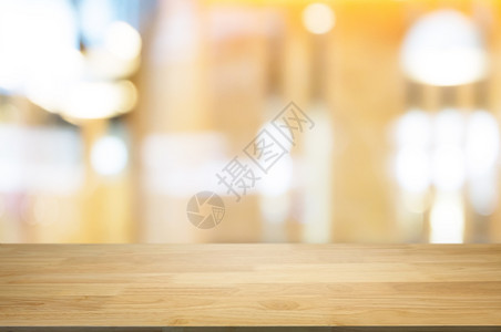 空白的剪辑咖啡厅背景模糊的混合咖啡店面布料空白木桌散景图片