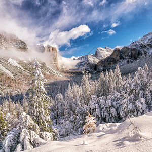 Yosemite公园美冬季加利福尼亚州圆顶户外首领图片