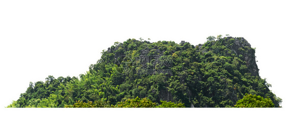 白色背景的绿林隔离岩山丘HorkMoholdHill全景岩石高的图片