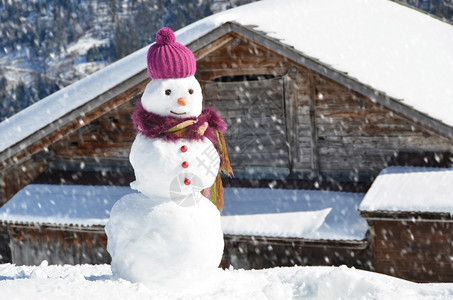 胡萝卜瑞士雪人对抗阿尔卑斯山全景户外图片