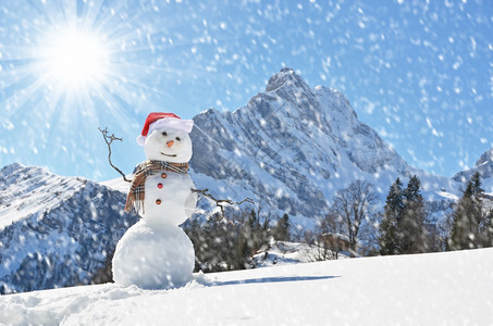 雪人对抗阿尔卑斯山全景帽瑞士新的图片