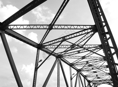 韵律质地无穷黑色和白抽象的桥形钢结构图片