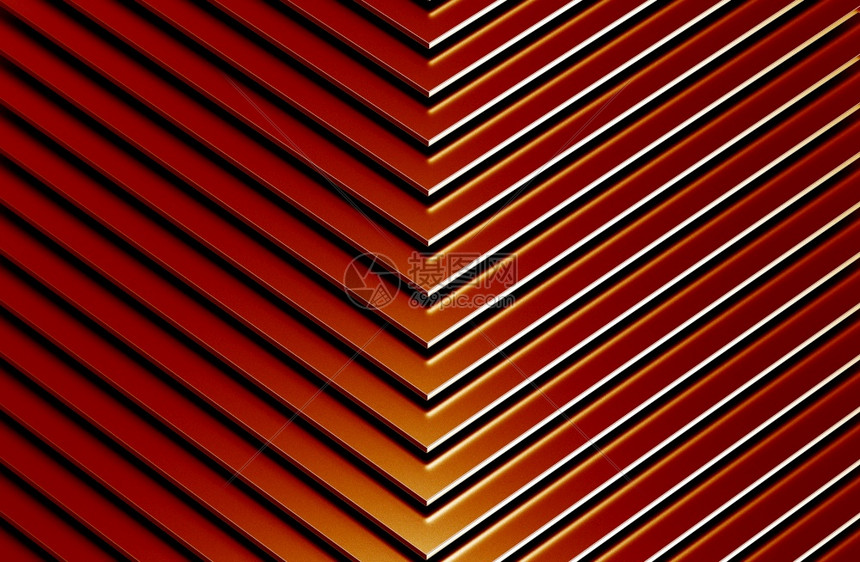 墙抛光红色的抽象金属图案背景3D插图图片