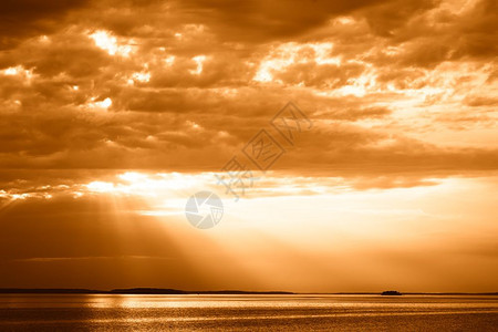 作品水平的生动海洋地貌日落光线海景背和的日落光线hd图片