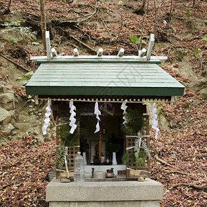 山老的日本森林中一座小圣迹在日本森林中的一座小圣迹非常图片