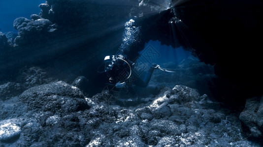 黑暗的风景惊人洞穴潜水荒野图片