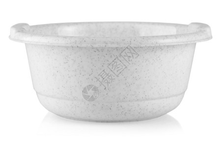 健康白色塑料碗在底杯子上隔绝的白色塑料碗里面有水吃环境背景图片