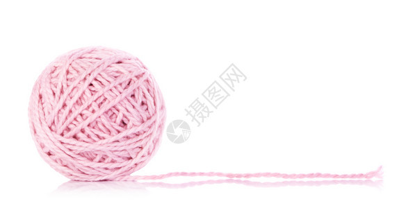 家蓬松的粉色线条球在白背景上与世隔绝纺织品图片