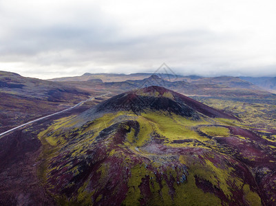欧洲岩浆Snfellsjokull冰地公园的火山坑自然图片