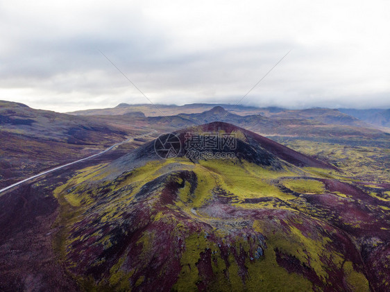 欧洲岩浆Snfellsjokull冰地公园的火山坑自然图片