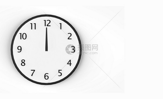 3d白墙背景上的口径12orsquopclock圆圈简单的商业图片