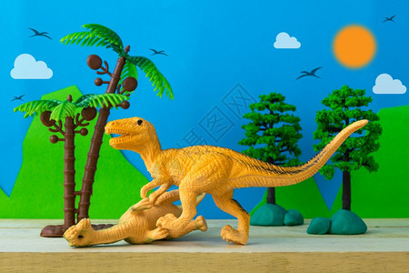 野生模型背景上的恐龙战斗场景灭绝楷模绿色图片