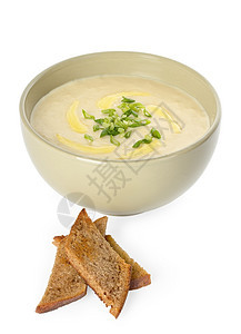 寒冷的面包维希苏西传统的法语汤开胃菜图片