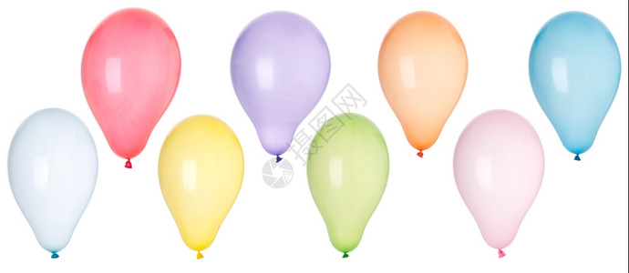 生日有色飞白背景上隔离的彩色充气球收藏集Name图片