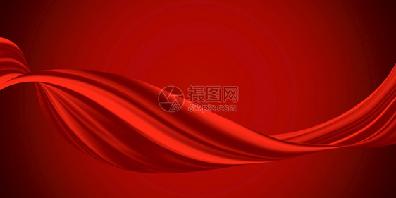 曲线优雅的豪华带有复制空间的红色奢华织物背景图片