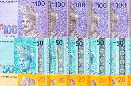 速度金融的我马来西亚林吉特货币林吉特钞票背景纸币205林吉特钞票注金融概念图片