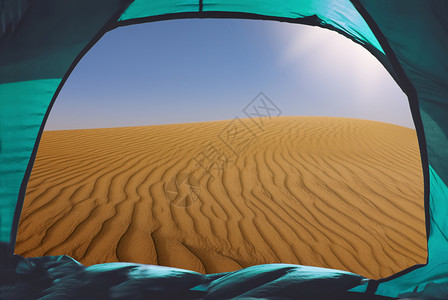 撒哈拉沙漠的帐篷外观光图片