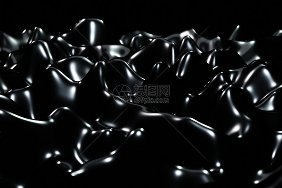 抽象的黑液体波移动技术背景3d推文摘要黑色液体波转移技术有质感的光滑图片
