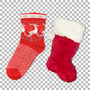 两套红色圣诞袜子家庭假期圣诞节图片