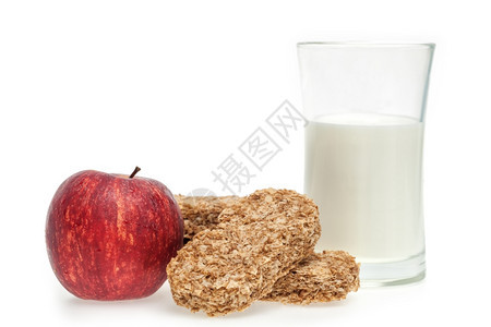 活力健康食用麦巴和牛奶苹果孩子们吃图片