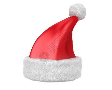 欢呼可扩展的传统红色圣诞老人帽子白背景与世隔绝传统的图片