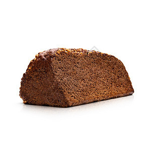 一顿饭种子Rye面包以白色背景孤立的Rye面包糕点图片