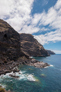 西班牙加那利群岛拉帕尔马蒂哈费火山海岸线和悬崖岛屿自然感人的图片