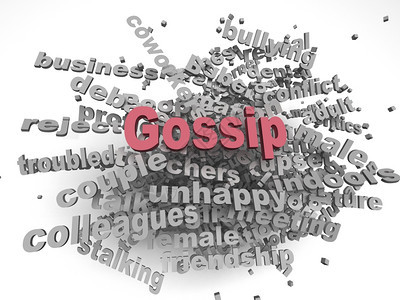 在职的3d张图像Gossip发行概念词云背景秘密多米尼奇图片