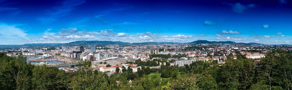 明亮的奥斯陆城市背景宽全奥斯陆城市背高清宽全观图片
