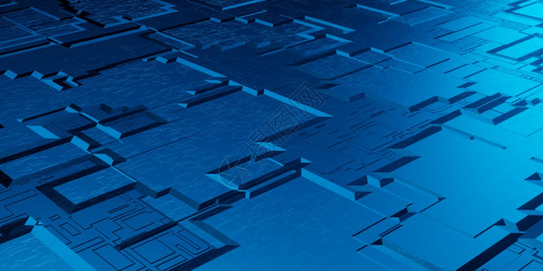 3d技术微芯片背景数字地表电路板图蓝色的形象结构体背景图片