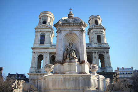 启示代码寺庙法国巴黎圣斯库皮与喷泉教堂图片