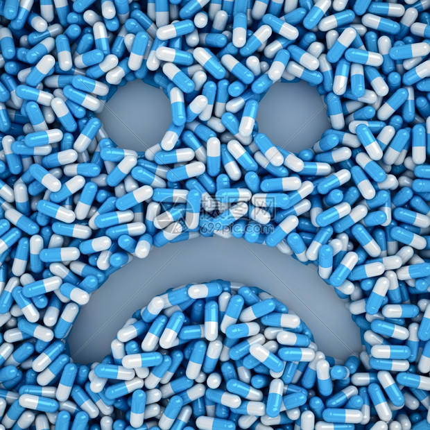 医疗的从许多蓝药丸疾病概念中产生的悲伤笑容药剂学阿尔巴耶夫图片